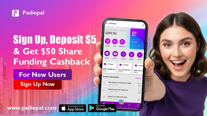 💸🎉 Get FREE $50 Share Funding on Padiepal